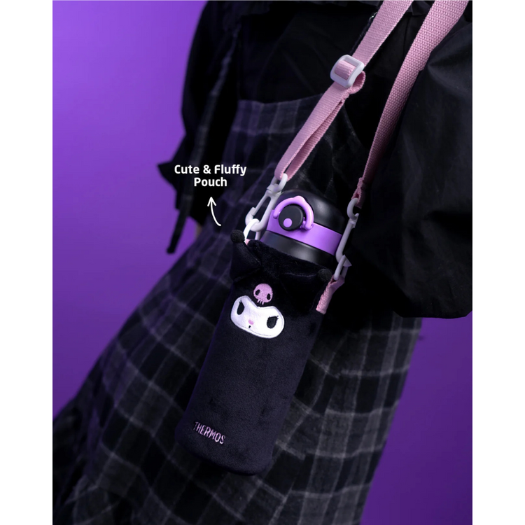 THERMOS 500ml Kuromi Trendy and Light Flask with Pouch (JNR-501KU24)