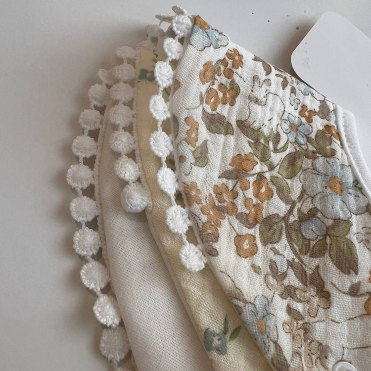 Ori Floral Baby Cotton Bibs (2pcs)