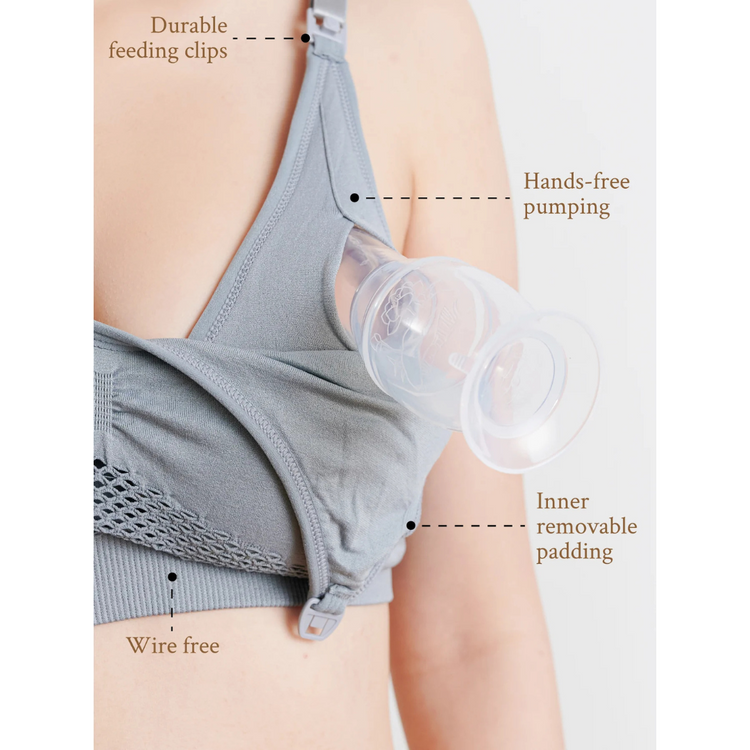 Bmama Support Sport Bra Handsfree Pumping and Nursing Bra - Black