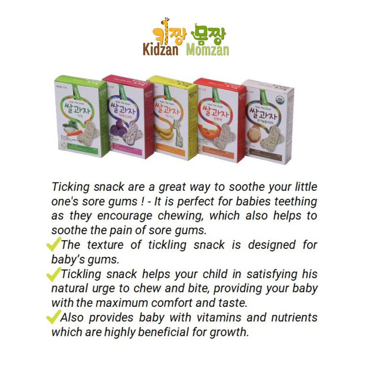 KidzanMomzan Organic Tickling Teeth Rice Snack 22g (6m+)