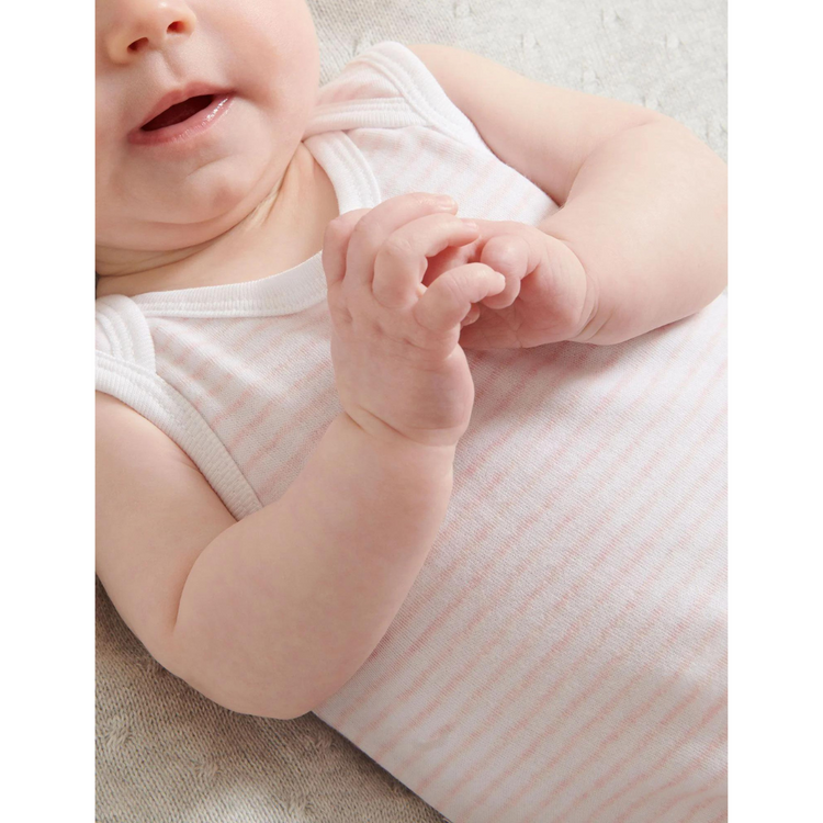 Purebaby Organic Singlet Bodysuit Unisex - Pale Pink Melange