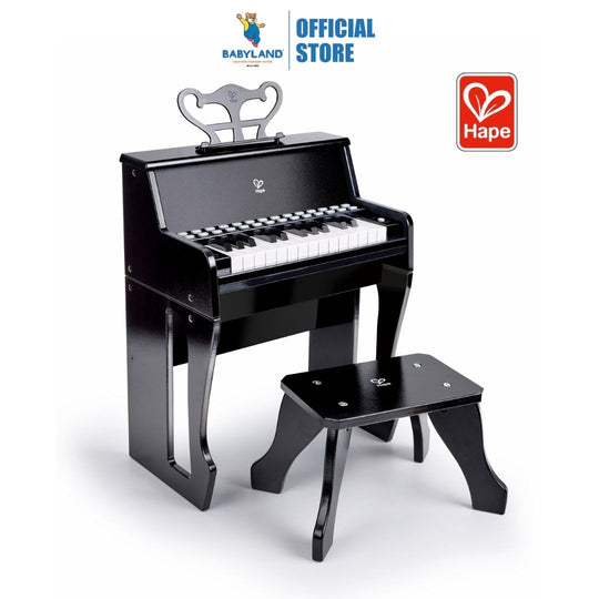 Hape 0629 Learn With Lights Black Piano With Stool Suitable for kids age 3+ years