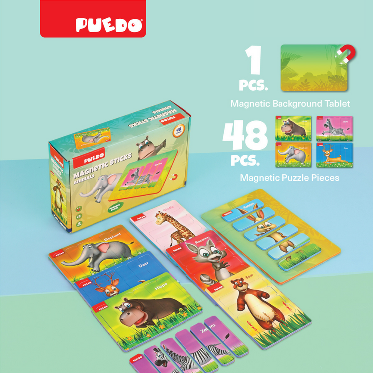 Puedo Magnetic Stick Animals Set (Set of 9)