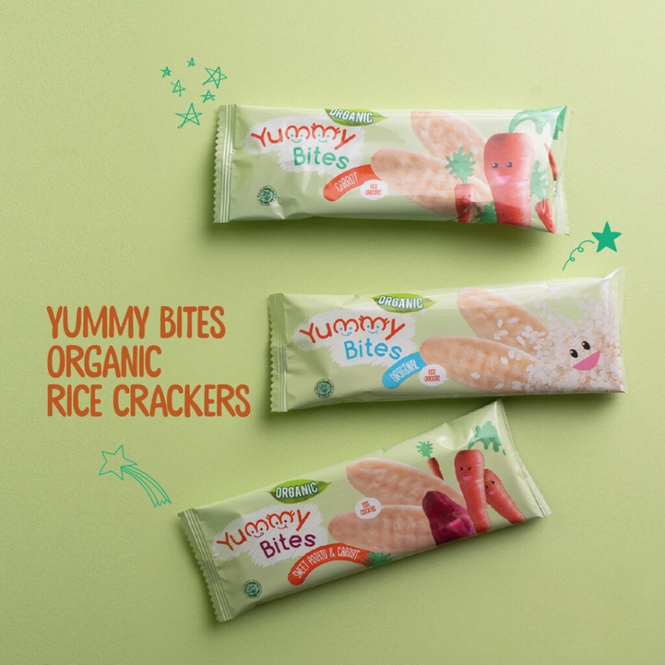 Yummy Bites Organic Rice Crackers 50g (7M+)