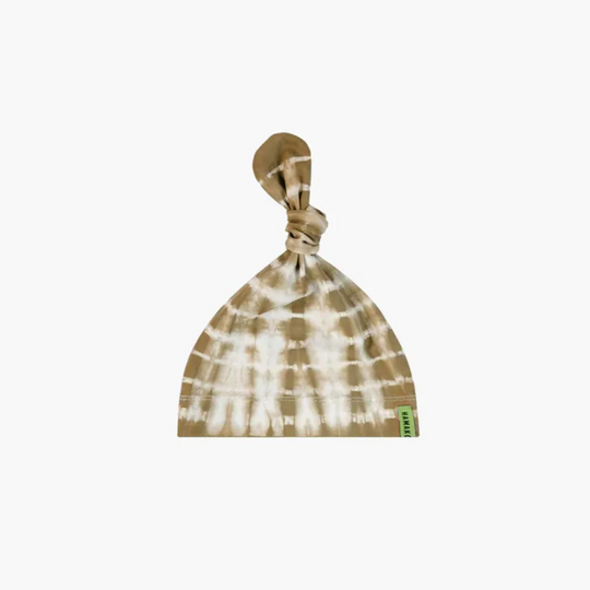 Hamako Tencel Knot Beanie Shibori - Latte (All Size)