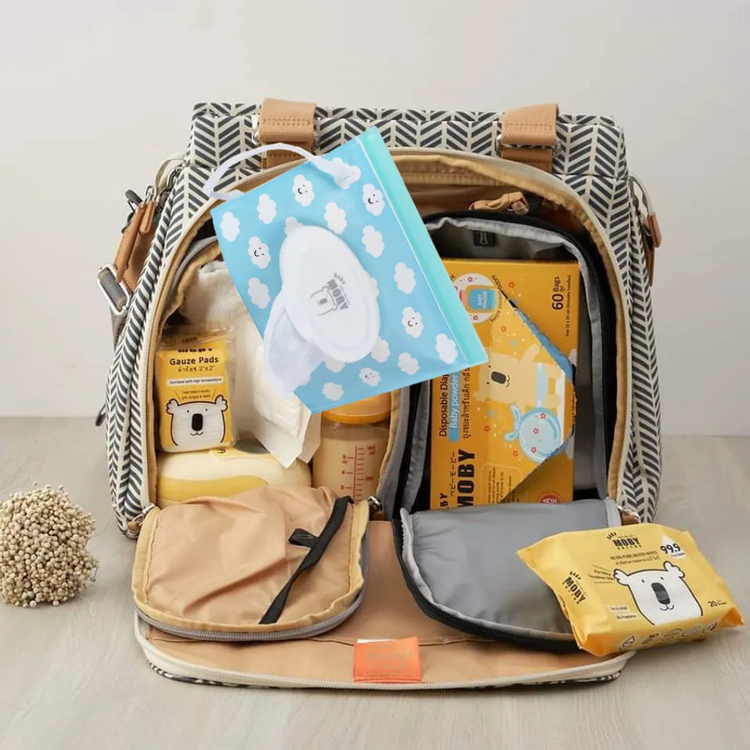 Baby Moby Dry Wipe PVC Pouch Bag - Assorted Colors