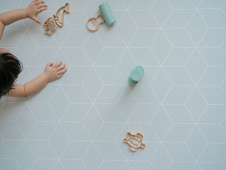 GingerBubs Speckled Play Mat Large - Baby Blue (2.0 m x 1.4 m)