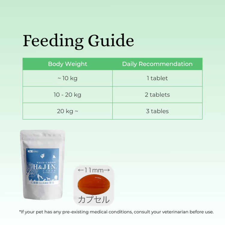 H&JIN Clear for Pets - Eye Care Probiotic | Japan (90 tablets)