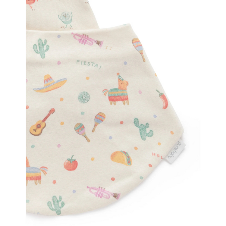 Purebaby Organic 2 Pack Dribble Bib - Pinata Print