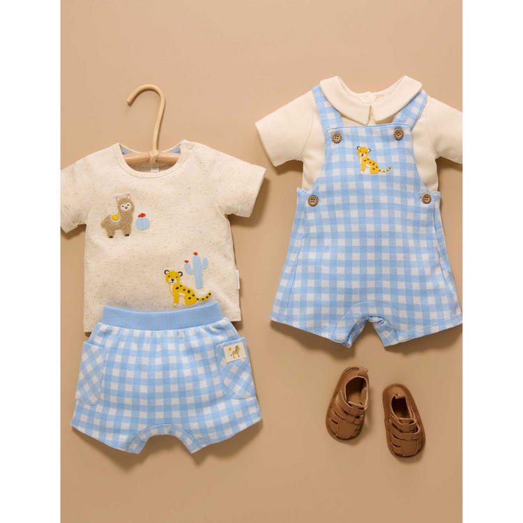 Purebaby Organic Caribbean Gingham Short and Tee Set