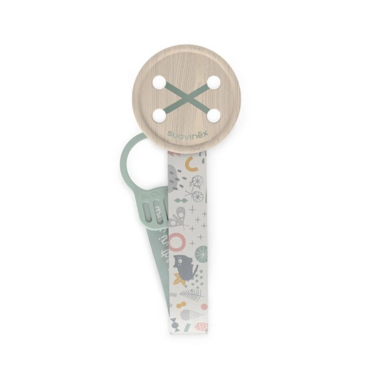 Suavinex A Walk In The Park Button Soother Clip With Ribbon (0m+)