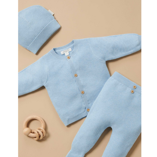 Purebaby Organic Textured Cardigan - Blue Melange