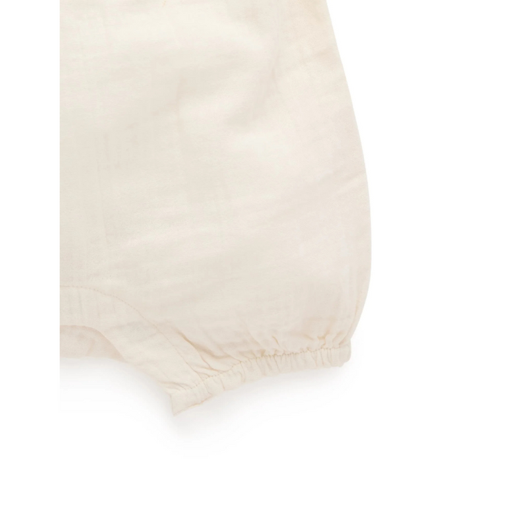 Purebaby Organic Cloud Print Embroidered Romper