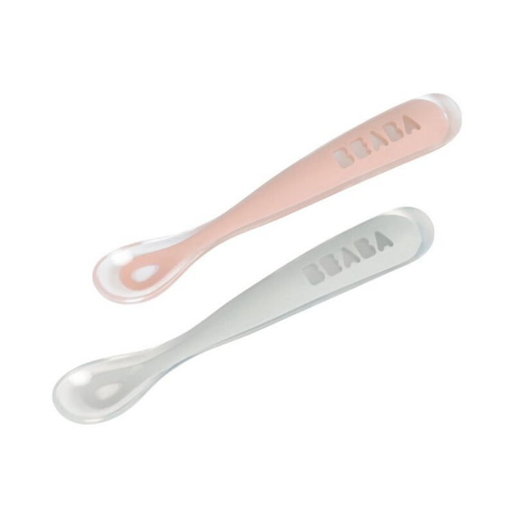 Beaba 1st Age Silicone Spoon Travel Twin Set (with Case)(4m+)