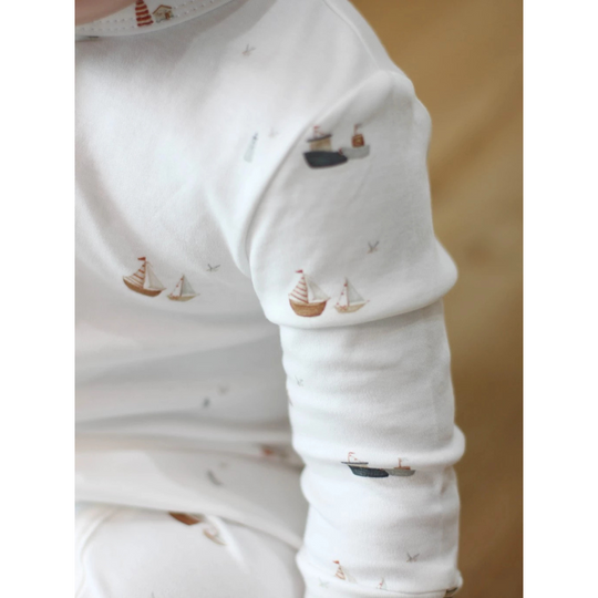 Twinkle Planet 100% Organic Cotton 2 Pieces Long Sleeve Pyjamas - Sailor Blue