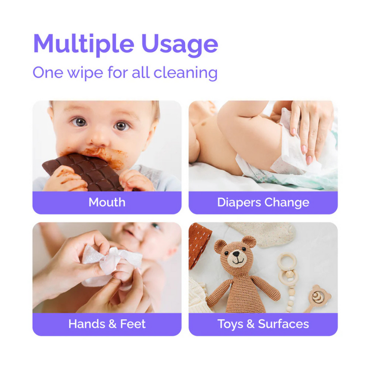 Hoppi Premium Glacier Water Baby Wipes (20 Wipes x 5 Packs)
