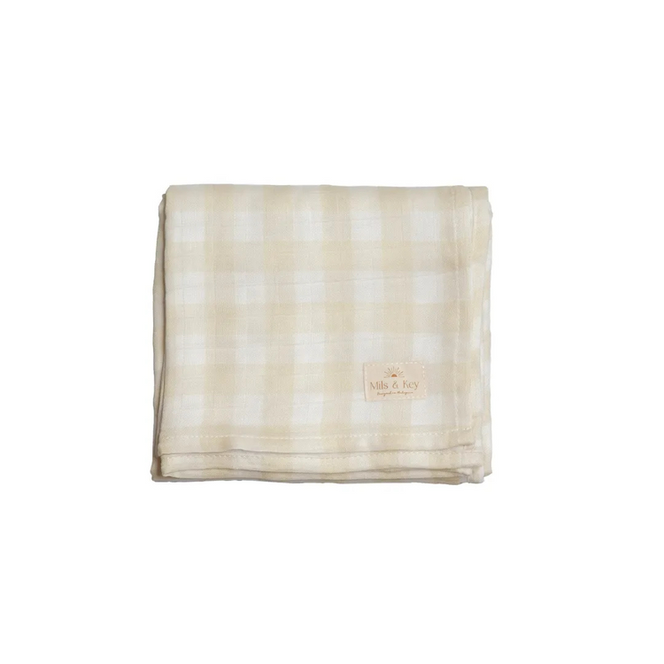Mils and Key Swaddle - Bamboo + Cotton Swaddle (120cm x 120 cm)