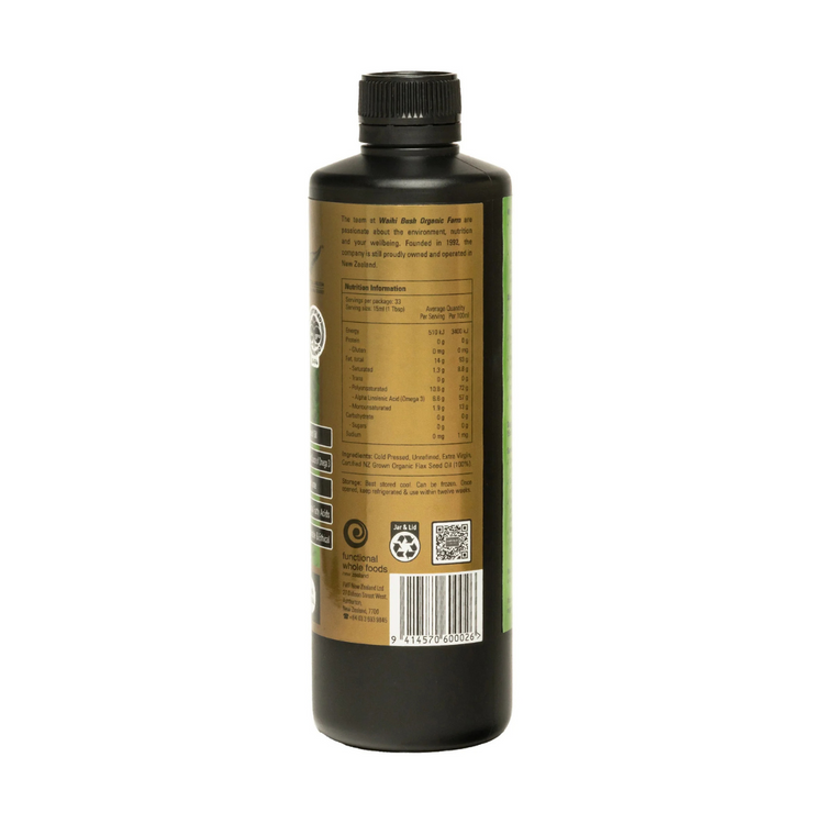 Waihi Bush Flax Original Flaxseed Oil 250ml Org C/P
