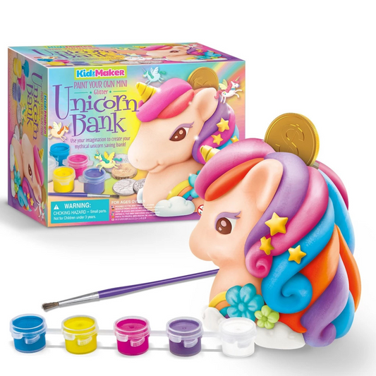 4M Kidzmaker - Paint Your Own Glitter Unicorn Bank (8Y+)