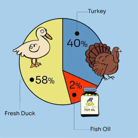 Notti 2-in-1 Allergy Care Turkey & Duck Freeze-Dried Chunks 50g | for Sensitive Skin & Stomach Hypoallergenic Dog & Cats
