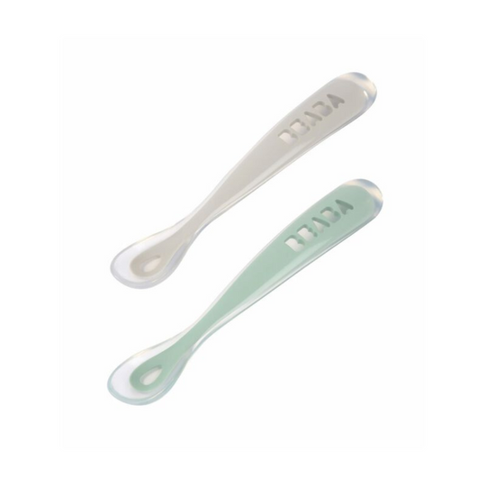 Beaba 1st Age Silicone Spoon Travel Twin Set (with Case)(4m+)