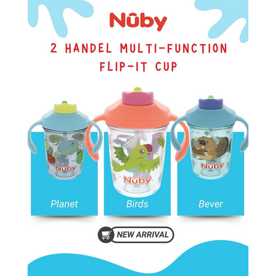 Nuby 2 Handle Multifunction Flip-It Cup 240mlĀ 8ozĀ