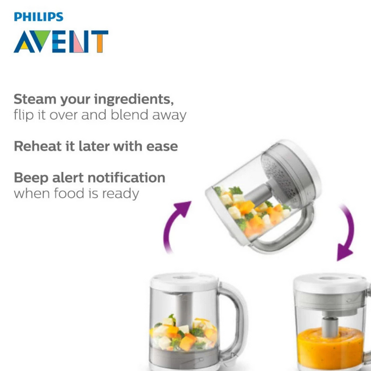 Philips Avent 4-in-1 Baby Food Maker (Steam, Blend, Defrost & Reheat) SCF883/02