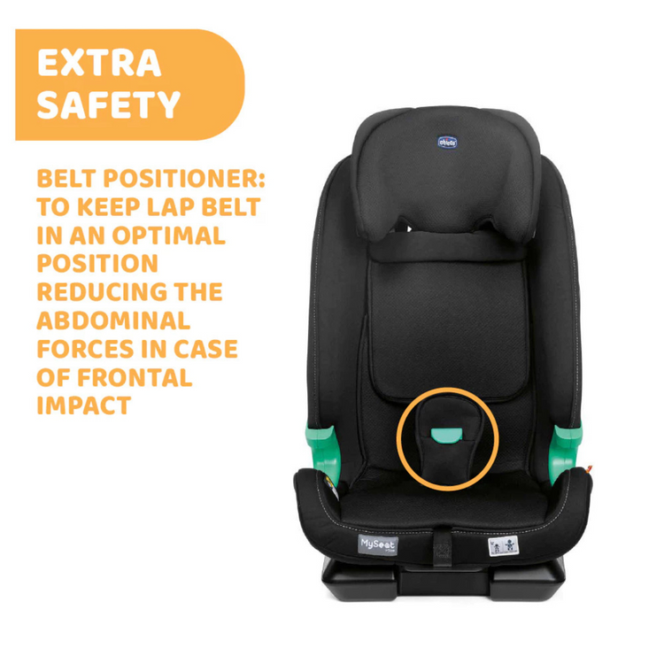 Chicco MySeat Air I-Size Isofix Convertible Baby Car Seat (ECE R 129/03) - Black Air (76-150cm)