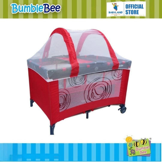 Bumble Bee 2 Levels Bassinet Playpen/Playard/Travel Cot - Classic Red
