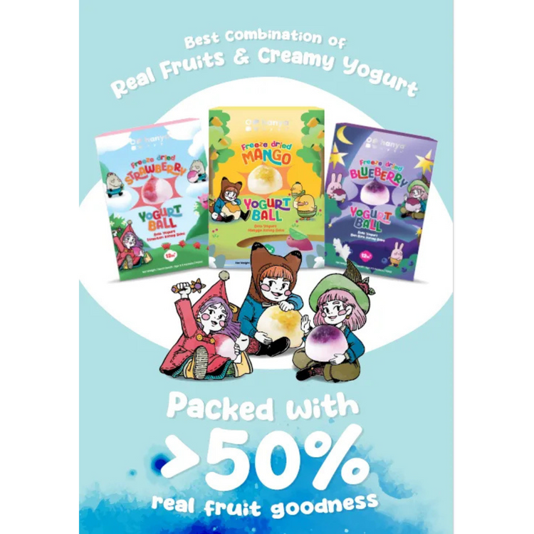 Hanya Freeze-Dried Yogurt Ball (12m+) (6g x 5s) Strawberry/Mango/Blueberry