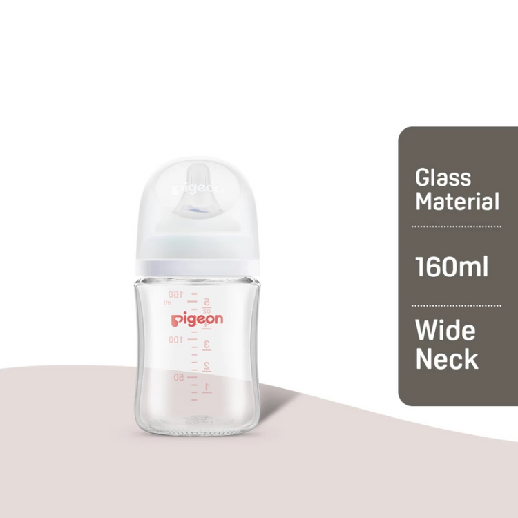 Pigeon SofTouch Wide-Neck Glass Nursing Bottle (160ml/240ml)