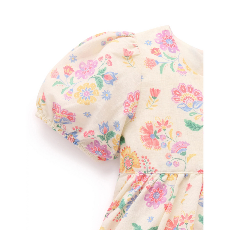 Purebaby Organic Mexican Floral Linen Blend Dress