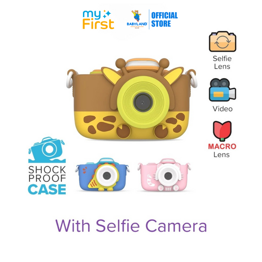 Kids Digital Camera myFirst Camera 3 - 16MP Photo 1080p Video with Selfie Lens Shockproof Pouch Birthday Gift Idea