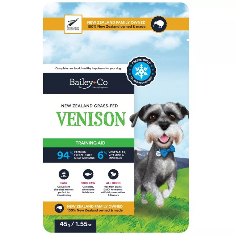 (Made in New Zealand) Bailey Co Freeze Dried Topper Meals - Single Ingredient (Venison, Beef, Lamb, Chickem+Salmon)