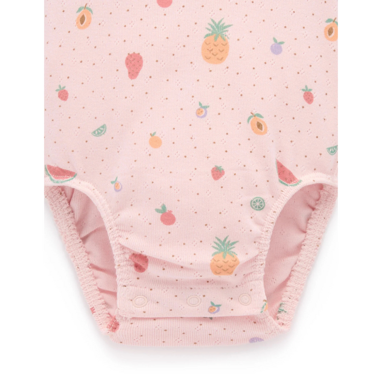 Purebaby Organic Fruity Print Pointelle Bodysuit