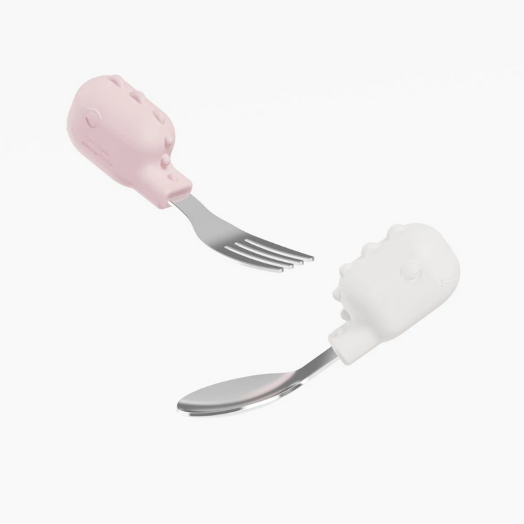 He or She SUS Medical Grade Stainless Steel Baby Spoon & Fork Set