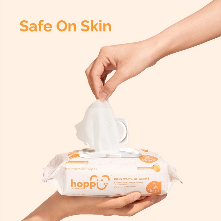 Hoppi Premium Baby Antibacterial Wipes 20'S