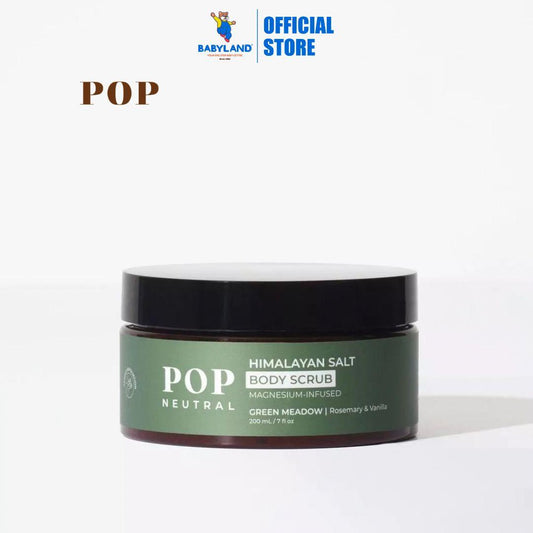 Pop Neutral Magnesium Himalayan Salt Body Scrub Green Meadow - Rosemary & Vanilla (200g)