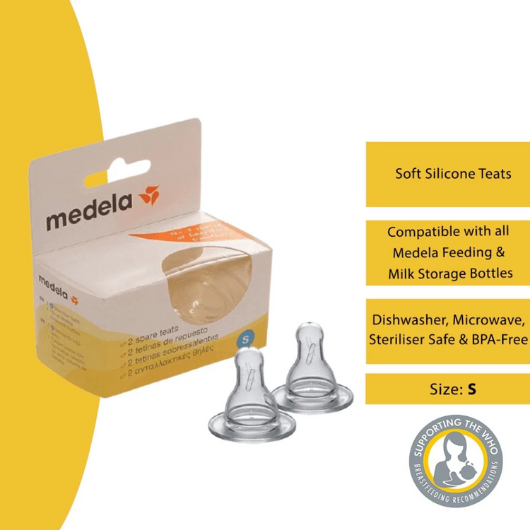 Medela Spare Teat - Size S/Size M (2 Pcs/Box)