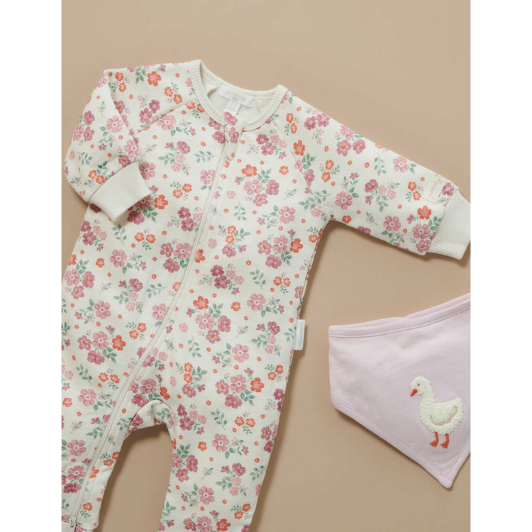 Purebaby Organic Bandana Bib - Marshmallow Print