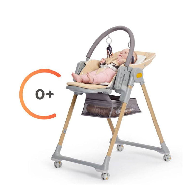 Kinderkraft Lastree 2 In 1 High Chair With Bouncer - Grey