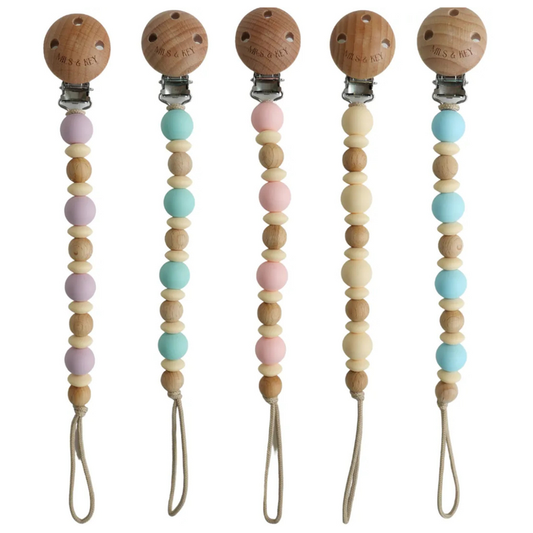Mils and Key Ella Pastel Pacifier Clips (0m+)
