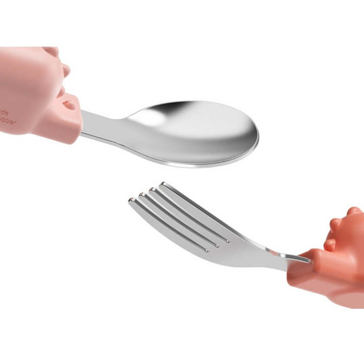 He or She SUS Medical Grade Stainless Steel Baby Spoon & Fork Set