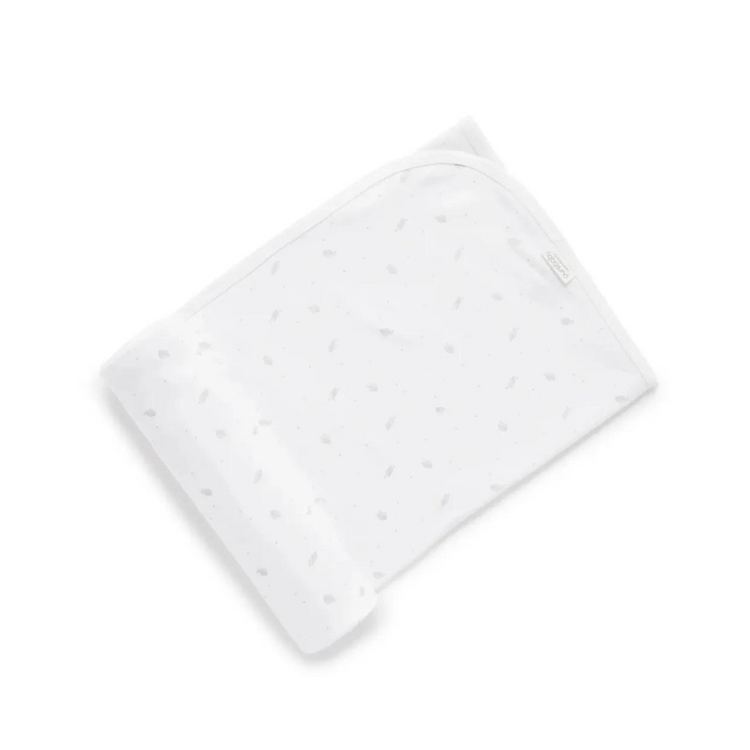 Purebaby Organic Blanket 110cm Bunny Rug - Pale Grey Leaf W/Spots