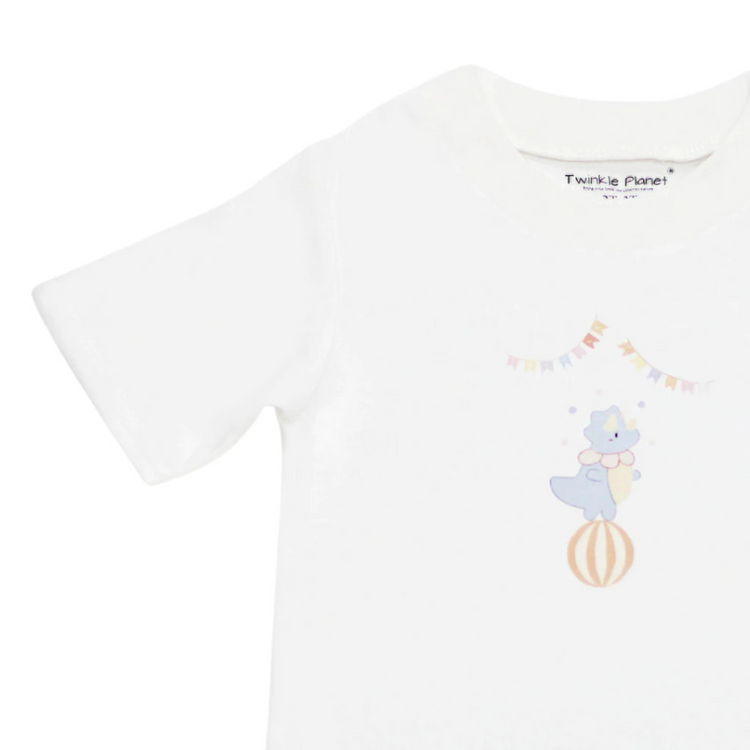 Twinkle Planet GOTS Organic Cotton 2 Pieces Short Sleeve Pyjamas - Dino Circus