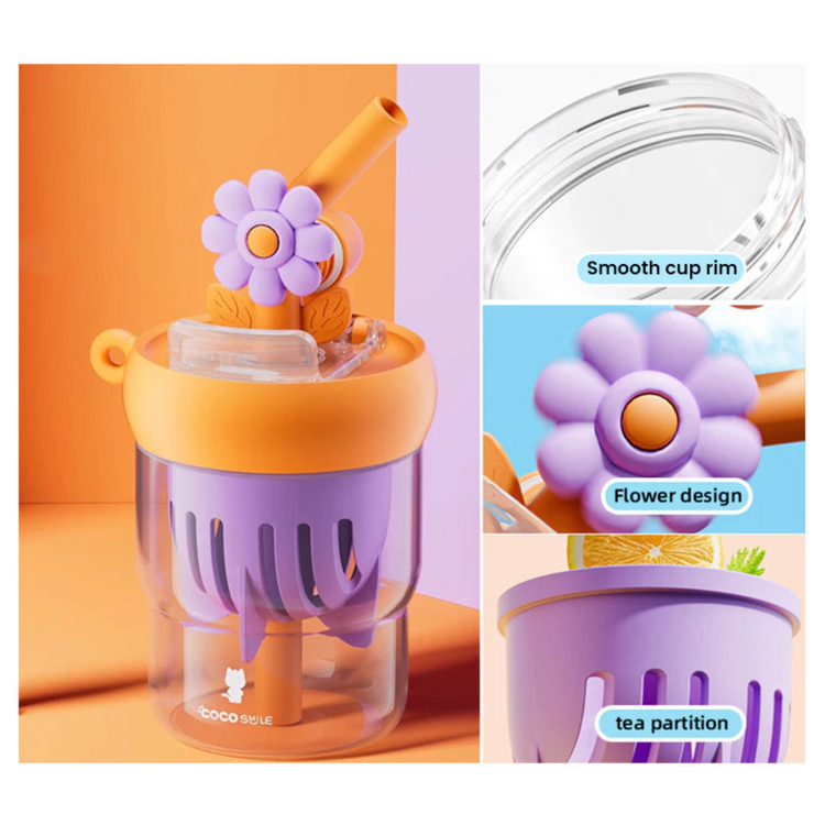 Cocosmile 8303 Coco Flower Tritan Cup 550ml - Black