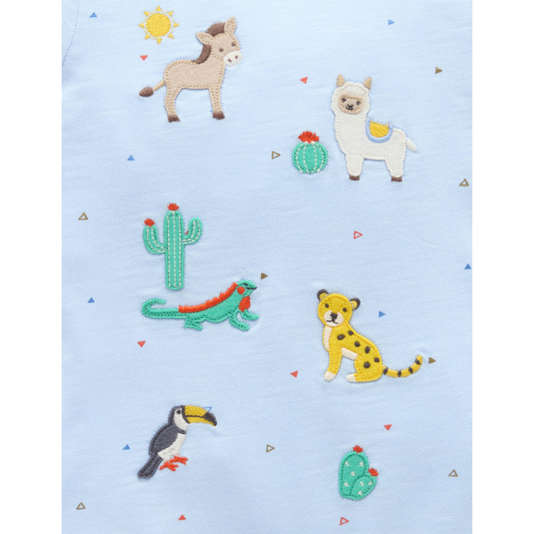 Purebaby Organic Animal Fiesta Short Growsuit - Mini Triangle