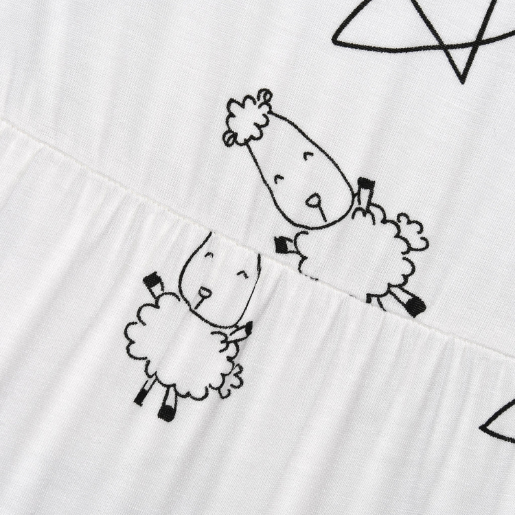 Baa Baa Sheepz Tiered Dress Cute Big Star & Sheepz White