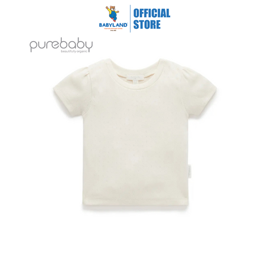 Purebaby Organic Short Sleeve Tee Romper - Cloud