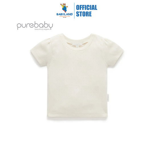 Purebaby Organic Short Sleeve Tee Romper - Cloud